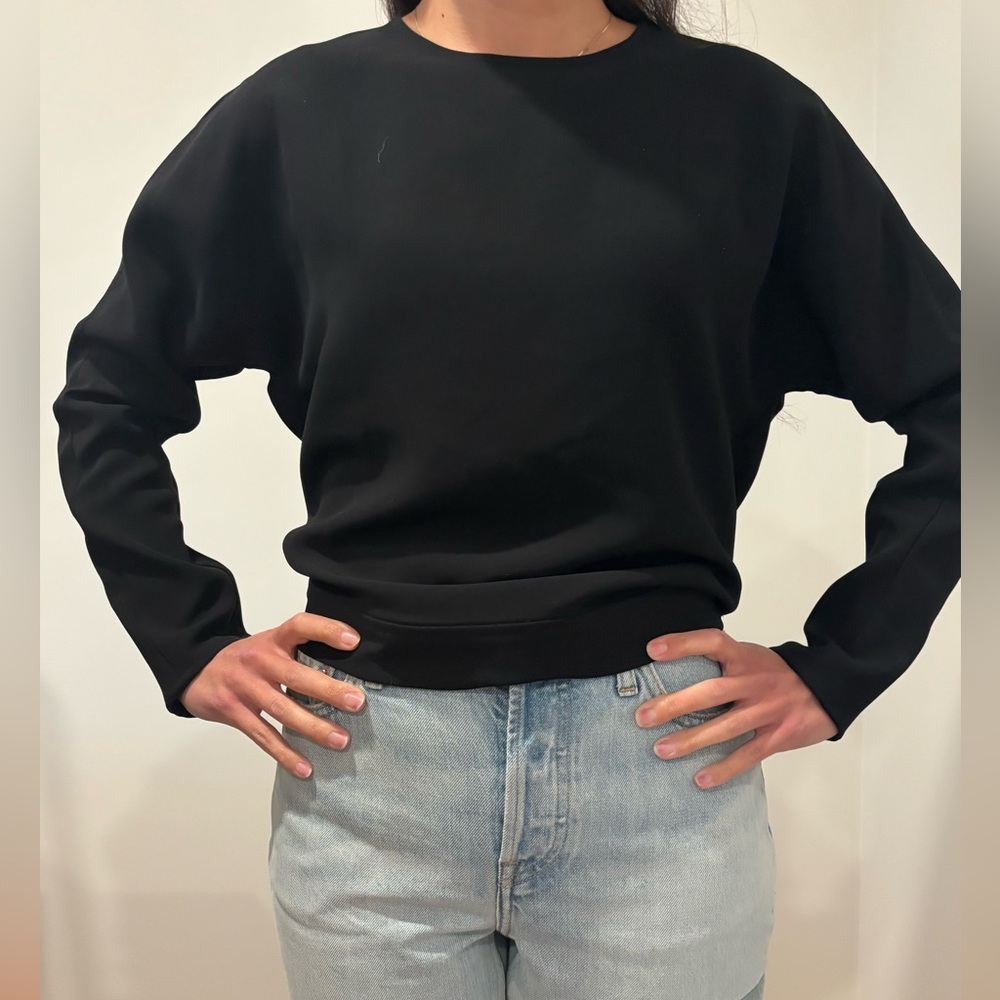 Aritzia Wilfred Open Back Long Sleeve Top with Tie Back